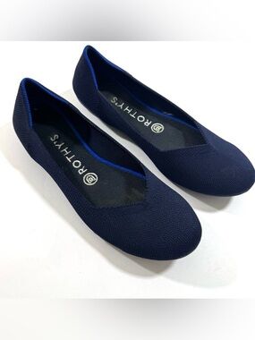 Rothys V Cut The Flats Shoes Blue Washable